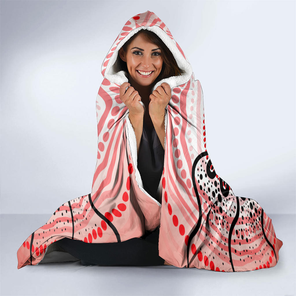 Personalised Aboriginal Barramundi Fish Hooded Blanket Indigenous Dot Art - Dreamtime Spirit Animal