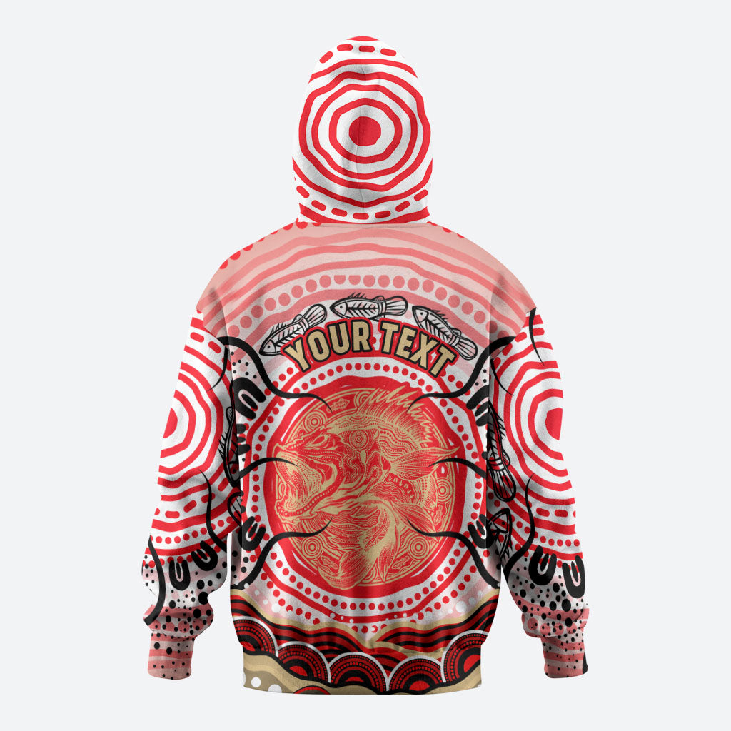 Personalised Aboriginal Barramundi Fish Hoodie Indigenous Dot Art - Dreamtime Spirit Animal