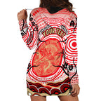 Personalised Aboriginal Barramundi Fish Hoodie Dress Indigenous Dot Art - Dreamtime Spirit Animal