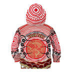 Personalised Aboriginal Barramundi Fish Kid Hoodie Indigenous Dot Art - Dreamtime Spirit Animal