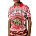 Personalised Aboriginal Barramundi Fish Kid Polo Shirt Indigenous Dot Art - Dreamtime Spirit Animal