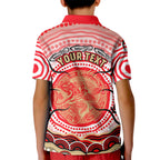 Personalised Aboriginal Barramundi Fish Kid Polo Shirt Indigenous Dot Art - Dreamtime Spirit Animal