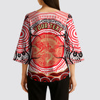 Personalised Aboriginal Barramundi Fish Kimono Sleeve Blouse Indigenous Dot Art - Dreamtime Spirit Animal