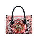 Personalised Aboriginal Barramundi Fish Leather Bag Indigenous Dot Art - Dreamtime Spirit Animal