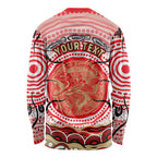 Personalised Aboriginal Barramundi Fish Long Sleeve Shirt Indigenous Dot Art - Dreamtime Spirit Animal
