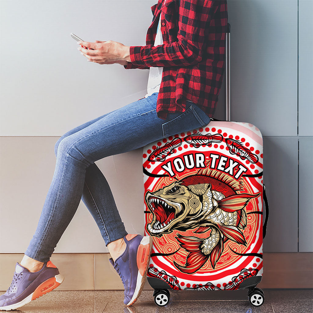 Personalised Aboriginal Barramundi Fish Luggage Cover Indigenous Dot Art - Dreamtime Spirit Animal