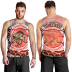 Personalised Aboriginal Barramundi Fish Men Tank Top Indigenous Dot Art - Dreamtime Spirit Animal