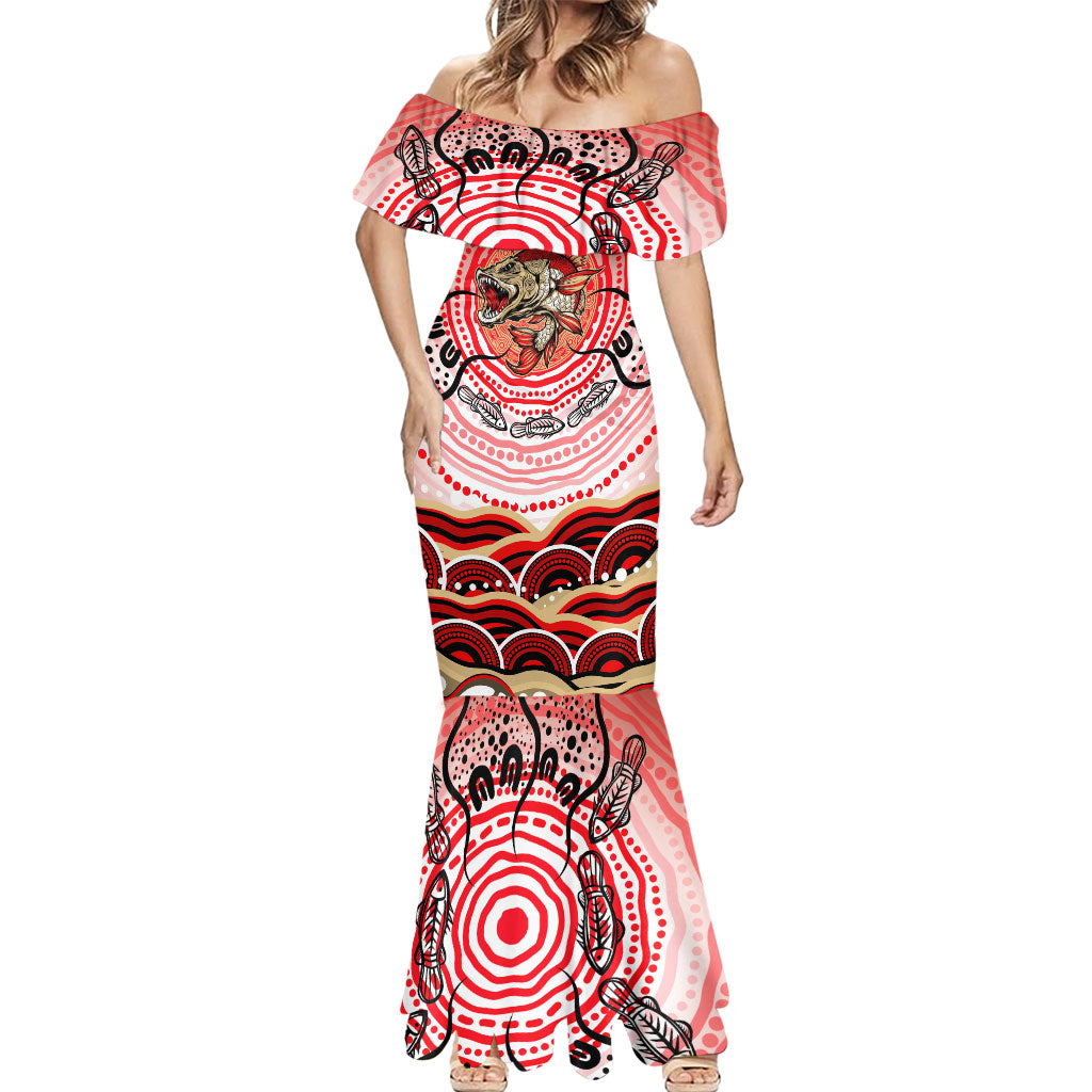 Personalised Aboriginal Barramundi Fish Mermaid Dress Indigenous Dot Art - Dreamtime Spirit Animal