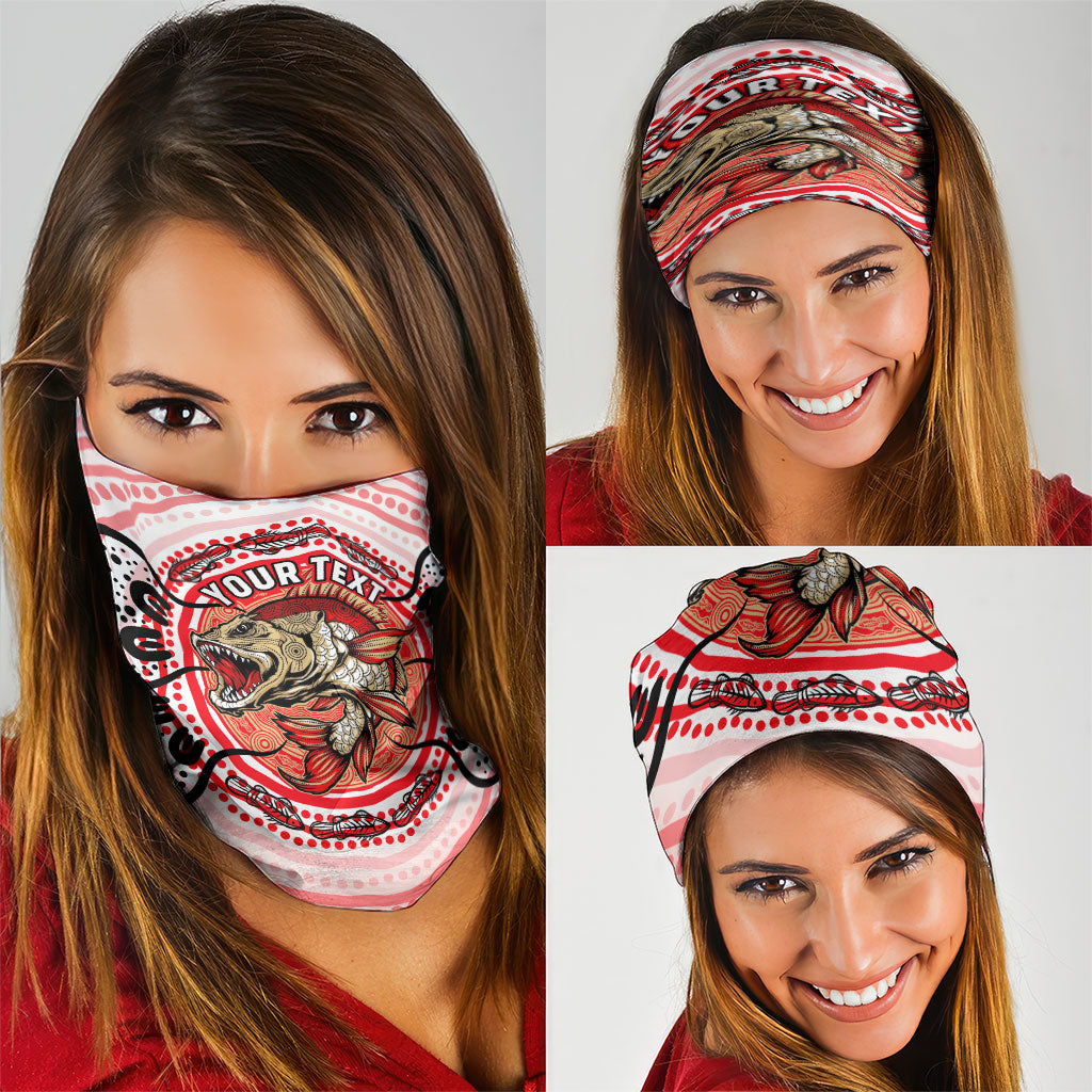 Personalised Aboriginal Barramundi Fish Neck Gaiter Indigenous Dot Art - Dreamtime Spirit Animal