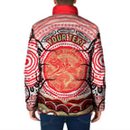 Personalised Aboriginal Barramundi Fish Padded Jacket Indigenous Dot Art - Dreamtime Spirit Animal
