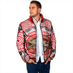 Personalised Aboriginal Barramundi Fish Padded Jacket Indigenous Dot Art - Dreamtime Spirit Animal