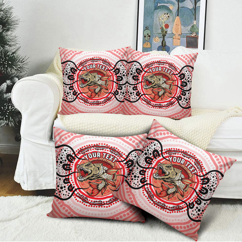 Personalised Aboriginal Barramundi Fish Pillow Cover Indigenous Dot Art - Dreamtime Spirit Animal