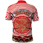 Personalised Aboriginal Barramundi Fish Polo Shirt Indigenous Dot Art - Dreamtime Spirit Animal