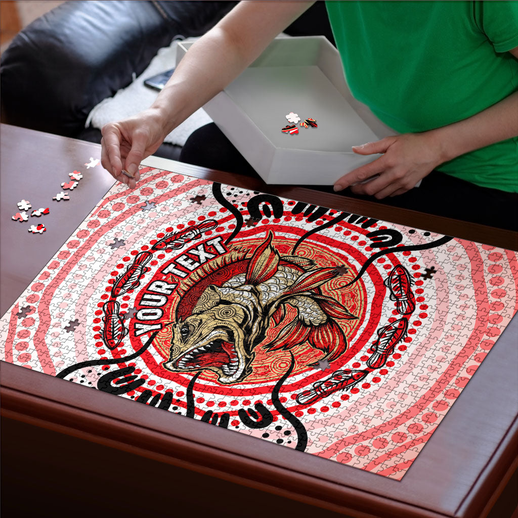 Personalised Aboriginal Barramundi Fish Puzzle Indigenous Dot Art - Dreamtime Spirit Animal