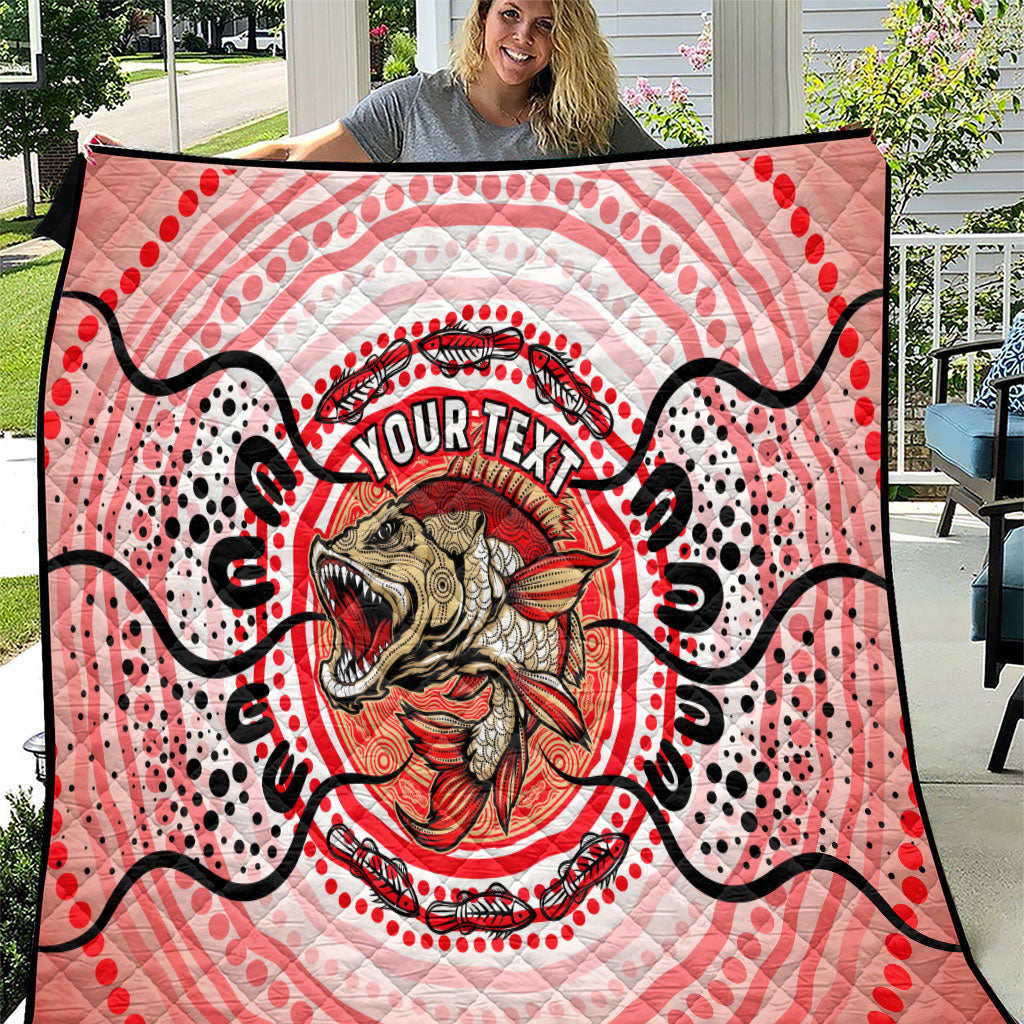 Personalised Aboriginal Barramundi Fish Quilt Indigenous Dot Art - Dreamtime Spirit Animal