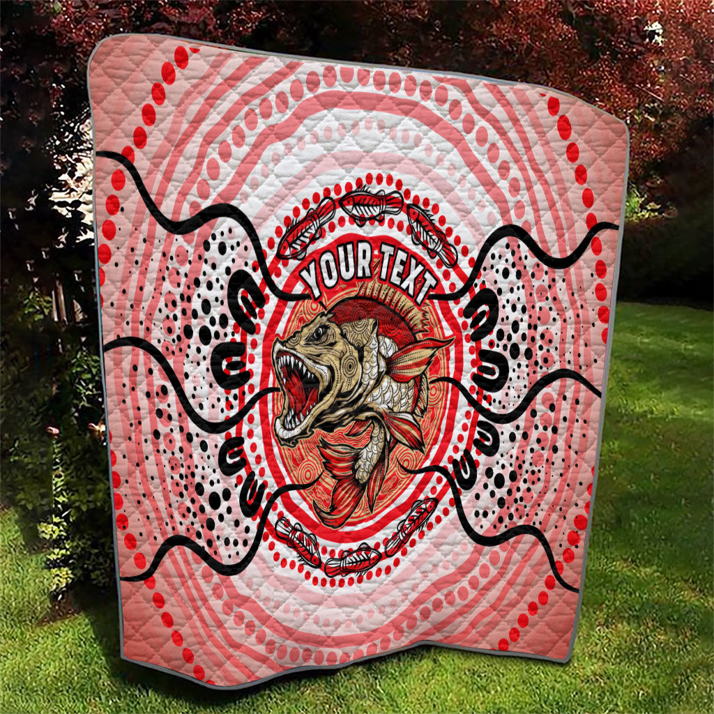 Personalised Aboriginal Barramundi Fish Quilt Indigenous Dot Art - Dreamtime Spirit Animal