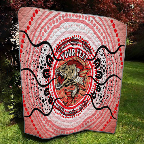 Personalised Aboriginal Barramundi Fish Quilt Indigenous Dot Art - Dreamtime Spirit Animal