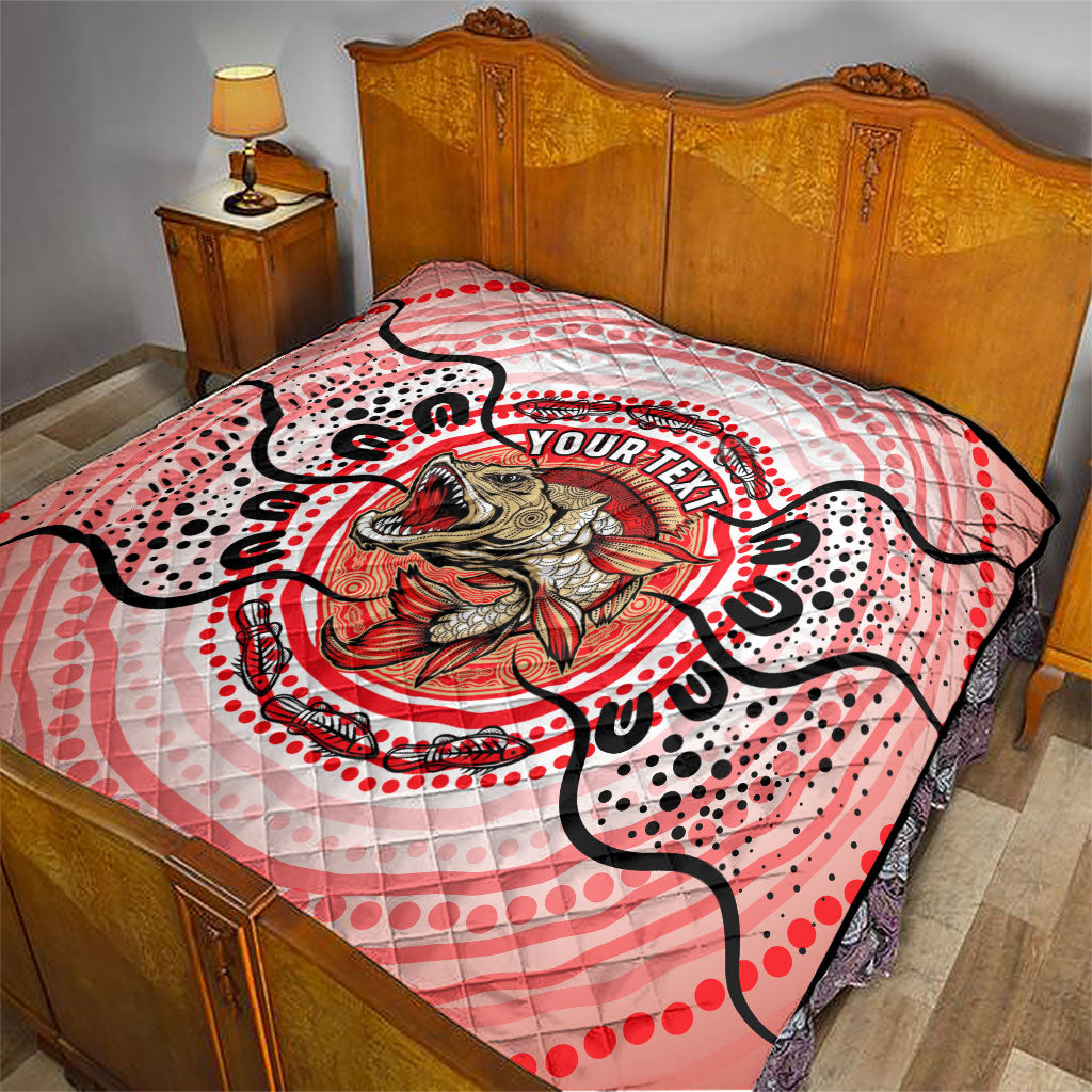 Personalised Aboriginal Barramundi Fish Quilt Indigenous Dot Art - Dreamtime Spirit Animal