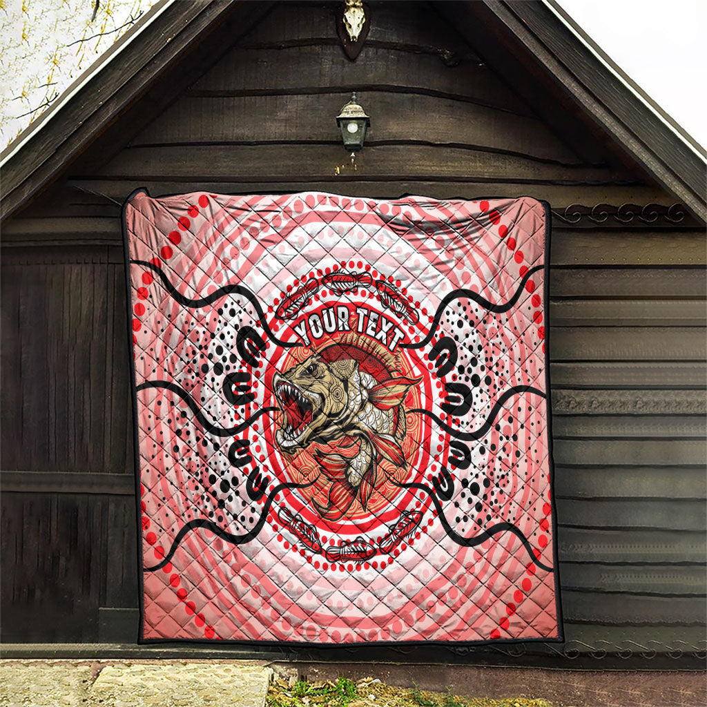 Personalised Aboriginal Barramundi Fish Quilt Indigenous Dot Art - Dreamtime Spirit Animal
