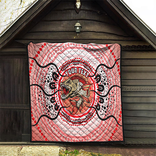 Personalised Aboriginal Barramundi Fish Quilt Indigenous Dot Art - Dreamtime Spirit Animal