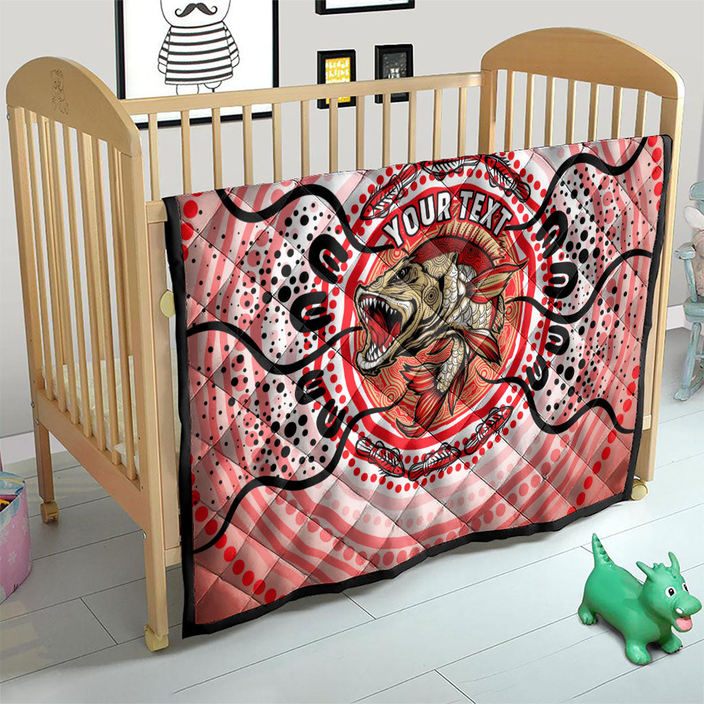 Personalised Aboriginal Barramundi Fish Quilt Indigenous Dot Art - Dreamtime Spirit Animal