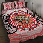 Personalised Aboriginal Barramundi Fish Quilt Bed Set Indigenous Dot Art - Dreamtime Spirit Animal