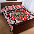 Personalised Aboriginal Barramundi Fish Quilt Bed Set Indigenous Dot Art - Dreamtime Spirit Animal