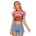 Personalised Aboriginal Barramundi Fish Raglan Cropped T Shirt Indigenous Dot Art - Dreamtime Spirit Animal