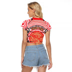 Personalised Aboriginal Barramundi Fish Raglan Cropped T Shirt Indigenous Dot Art - Dreamtime Spirit Animal