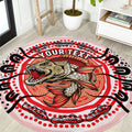 Personalised Aboriginal Barramundi Fish Round Carpet Indigenous Dot Art - Dreamtime Spirit Animal