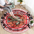 Personalised Aboriginal Barramundi Fish Round Carpet Indigenous Dot Art - Dreamtime Spirit Animal