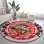 Personalised Aboriginal Barramundi Fish Round Carpet Indigenous Dot Art - Dreamtime Spirit Animal