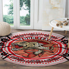 Personalised Aboriginal Barramundi Fish Round Carpet Indigenous Dot Art - Dreamtime Spirit Animal