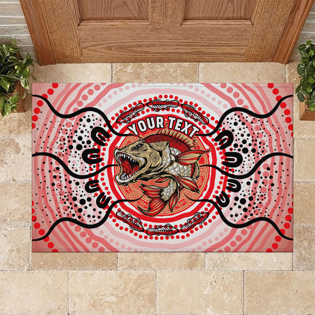 Personalised Aboriginal Barramundi Fish Rubber Doormat Indigenous Dot Art - Dreamtime Spirit Animal