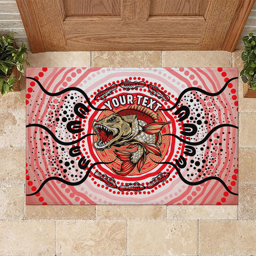 Personalised Aboriginal Barramundi Fish Rubber Doormat Indigenous Dot Art - Dreamtime Spirit Animal