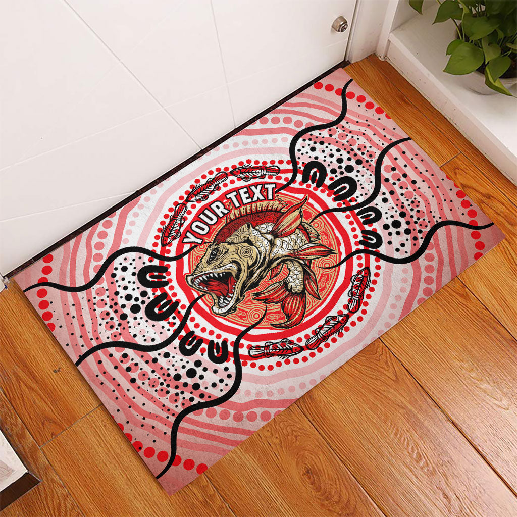 Personalised Aboriginal Barramundi Fish Rubber Doormat Indigenous Dot Art - Dreamtime Spirit Animal