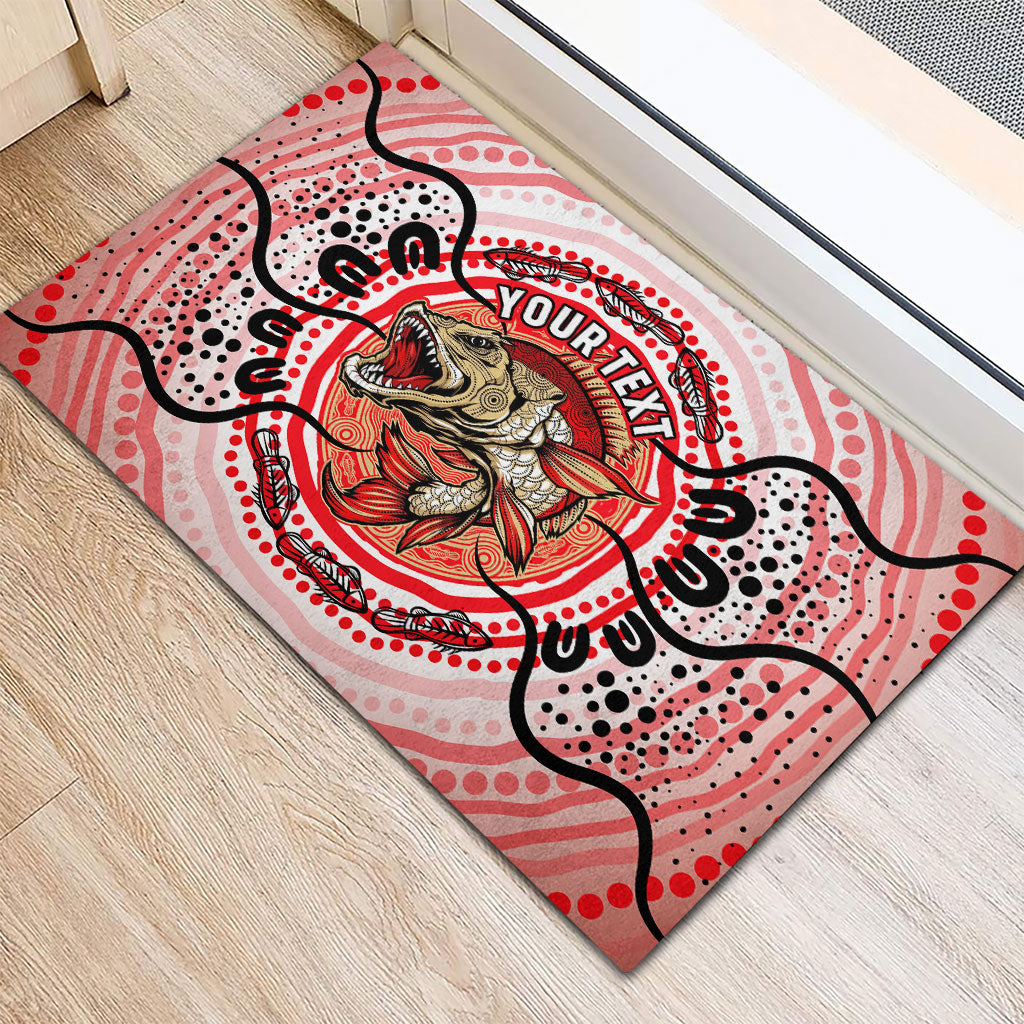 Personalised Aboriginal Barramundi Fish Rubber Doormat Indigenous Dot Art - Dreamtime Spirit Animal