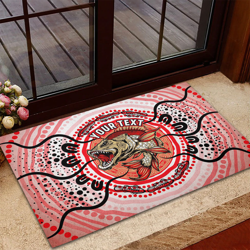 Personalised Aboriginal Barramundi Fish Rubber Doormat Indigenous Dot Art - Dreamtime Spirit Animal