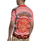 Personalised Aboriginal Barramundi Fish Rugby Jersey Indigenous Dot Art - Dreamtime Spirit Animal