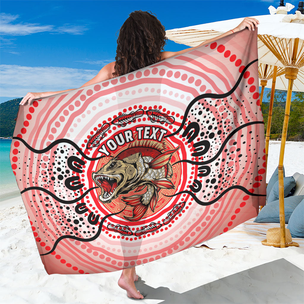 Personalised Aboriginal Barramundi Fish Sarong Indigenous Dot Art - Dreamtime Spirit Animal