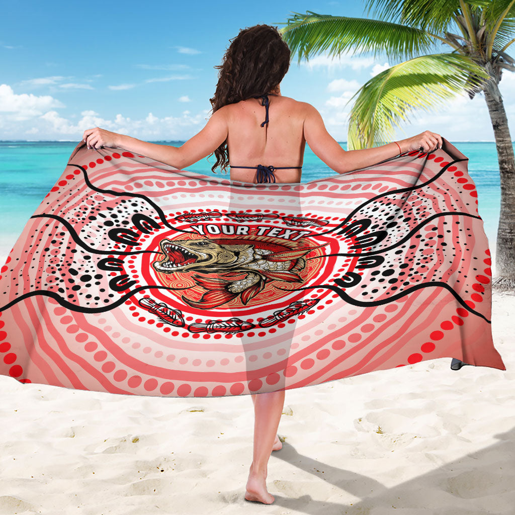 Personalised Aboriginal Barramundi Fish Sarong Indigenous Dot Art - Dreamtime Spirit Animal