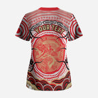 Personalised Aboriginal Barramundi Fish Scrub Top Indigenous Dot Art - Dreamtime Spirit Animal