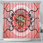 Personalised Aboriginal Barramundi Fish Shower Curtain Indigenous Dot Art - Dreamtime Spirit Animal