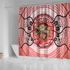 Personalised Aboriginal Barramundi Fish Shower Curtain Indigenous Dot Art - Dreamtime Spirit Animal