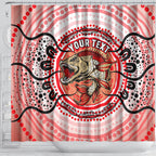 Personalised Aboriginal Barramundi Fish Shower Curtain Indigenous Dot Art - Dreamtime Spirit Animal