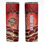 Personalised Aboriginal Barramundi Fish Skinny Tumbler Indigenous Dot Art - Dreamtime Spirit Animal