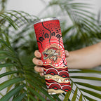 Personalised Aboriginal Barramundi Fish Skinny Tumbler Indigenous Dot Art - Dreamtime Spirit Animal