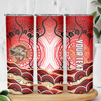Personalised Aboriginal Barramundi Fish Skinny Tumbler Indigenous Dot Art - Dreamtime Spirit Animal