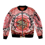 Personalised Aboriginal Barramundi Fish Sleeve Zip Bomber Jacket Indigenous Dot Art - Dreamtime Spirit Animal