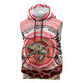 Personalised Aboriginal Barramundi Fish Sleeveless Hoodie Indigenous Dot Art - Dreamtime Spirit Animal